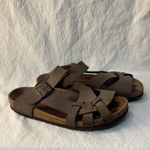 Birkenstock Brown Leather Pisa Sandals - 39